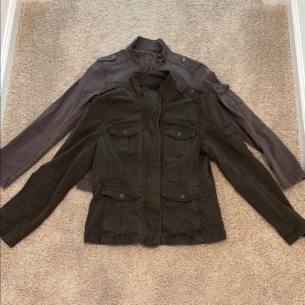 Kensie Women's Utility Jacket Duo - Olive Green & Mauve